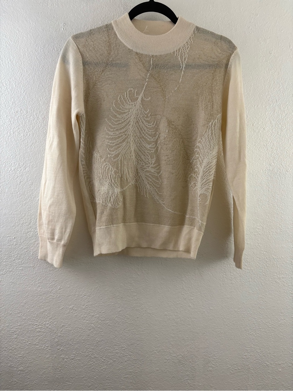 Camela vintage mock-neck long-sleeve knit sweater wool blend size 34/XS